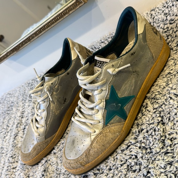Golden Goose Ballstar sneakers, silver mesh design, in good used condition - Picture 9 of 16